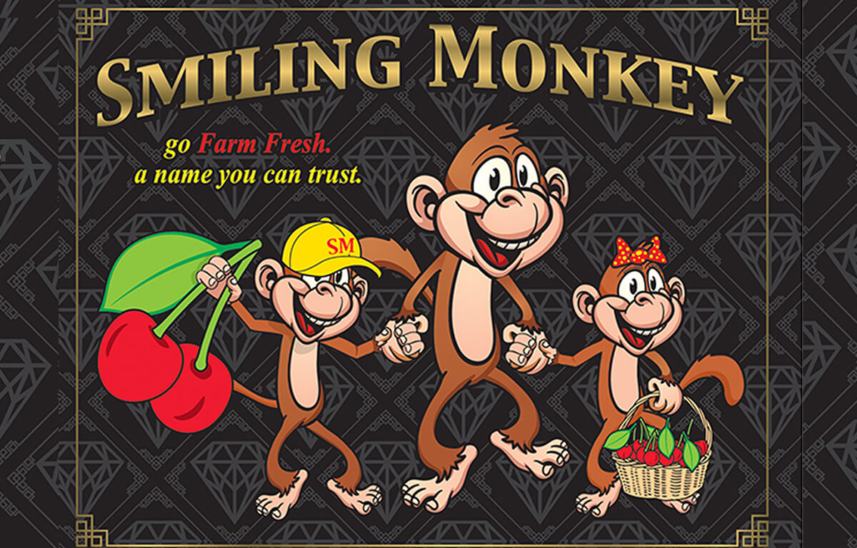 Smiling MOnkey Cherries Flat